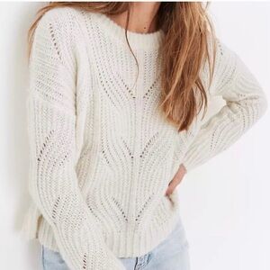 Madewell Cream Textured Knit Sweater Women’s XXS Cozy Pullover